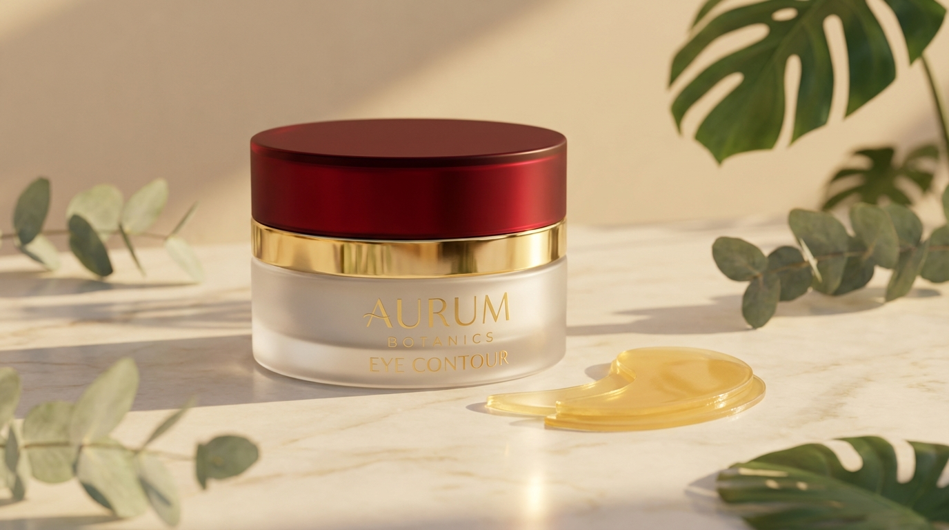 FLORARY Collagen Eye Patches — luxury jar with patches and botanical elements